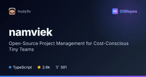 Namviek: Open-Source Project Management for Cost-Conscious Tiny Teams