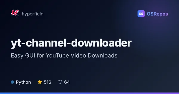 YT Channel Downloader: Easy GUI for YouTube Video Downloads