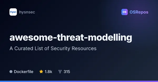 Awesome Threat Modelling: A Curated List of Security Resources