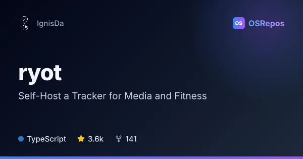 ryot: Self-Host a Tracker for Media and Fitness