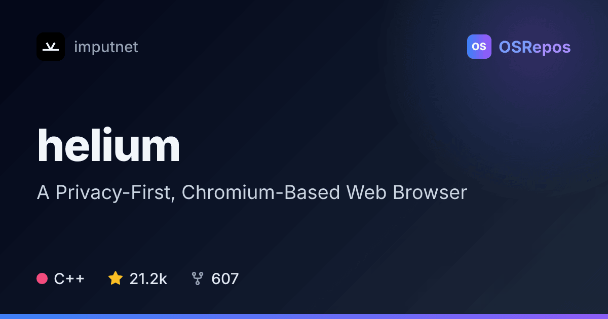 helium: A Privacy-Focused Chromium Web Browser