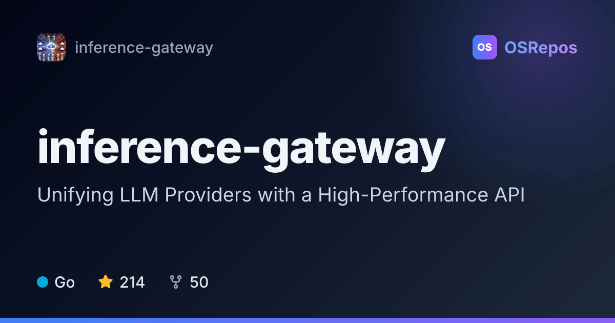 inference-gateway: Unify LLM Providers Behind One API