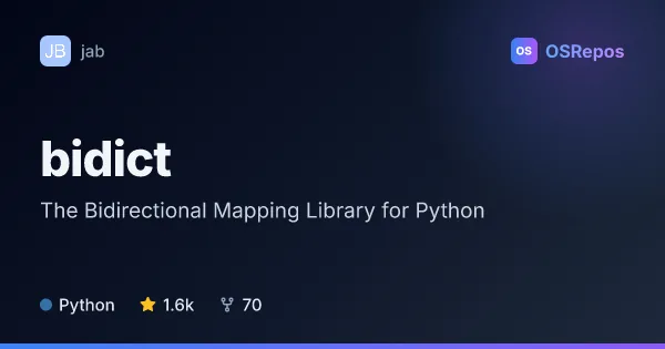 bidict: The Bidirectional Mapping Library for Python