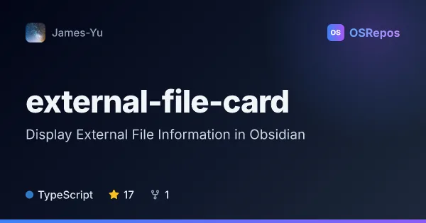 external-file-card: Display External File Information in Obsidian