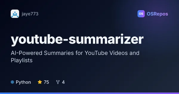 YouTube Summarizer: AI-Powered Summaries for YouTube Videos and Playlists