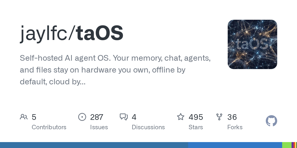 taOS: Self-Hosted AI Agent OS for Your Hardware and Data Sovereignty