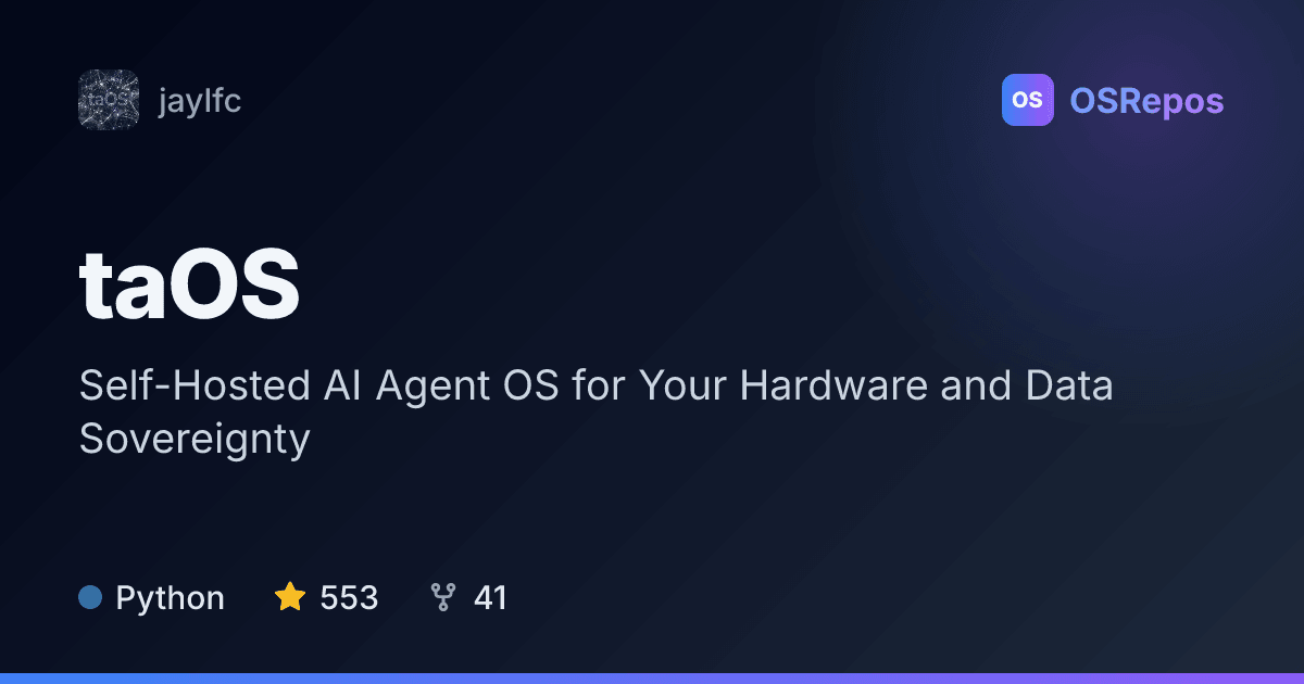 taOS: Run Self-Hosted AI Agents Across Your Hardware