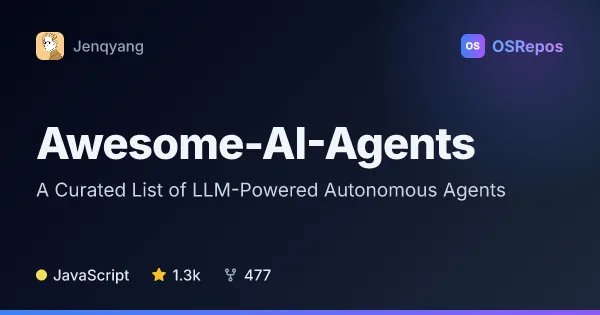 Awesome-AI-Agents: A Curated List of LLM-Powered Autonomous Agents