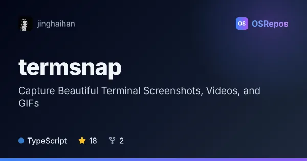termsnap: Capture Terminal Output as Images, GIFs, and Videos