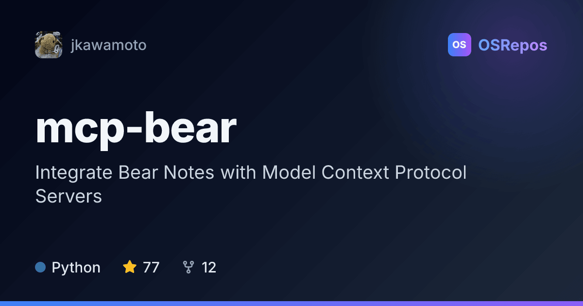 mcp-bear: Connect AI Clients to Bear Notes