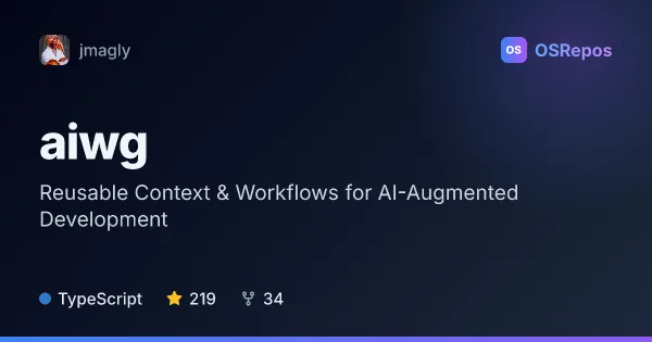 AIWG: Reusable Context & Workflows for AI-Augmented Development