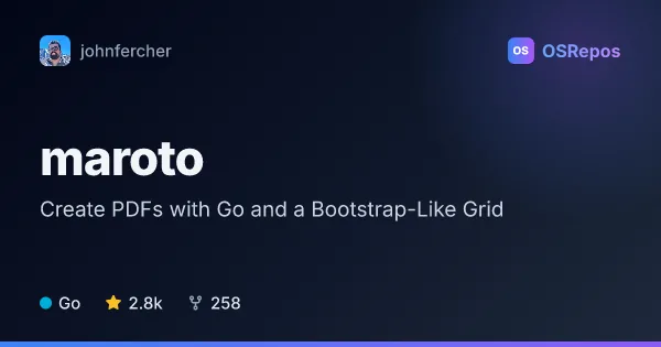 maroto: Create PDFs with Go and a Bootstrap-Like Grid