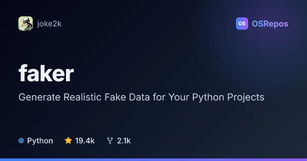 Faker: Generate Realistic Fake Data for Your Python Projects