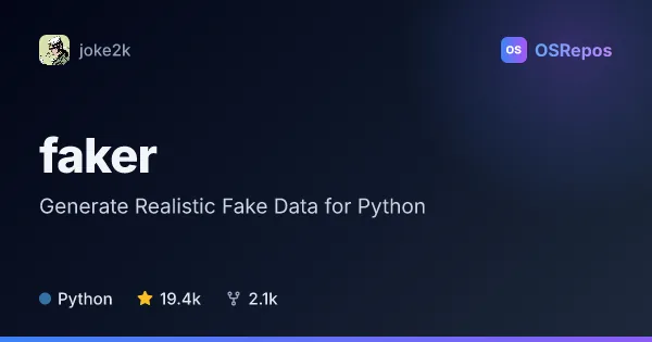 faker: Generate Realistic Fake Data for Python