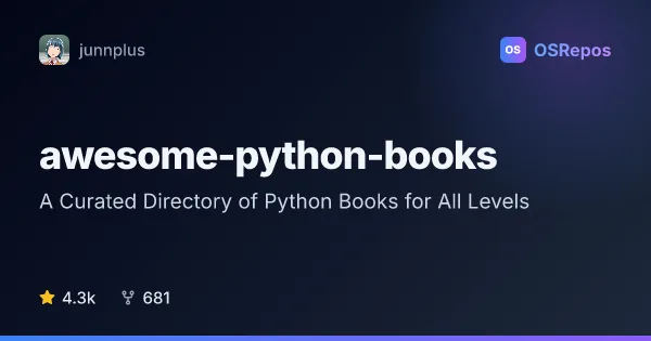 awesome-python-books: A Curated Directory of Python Books for All Levels