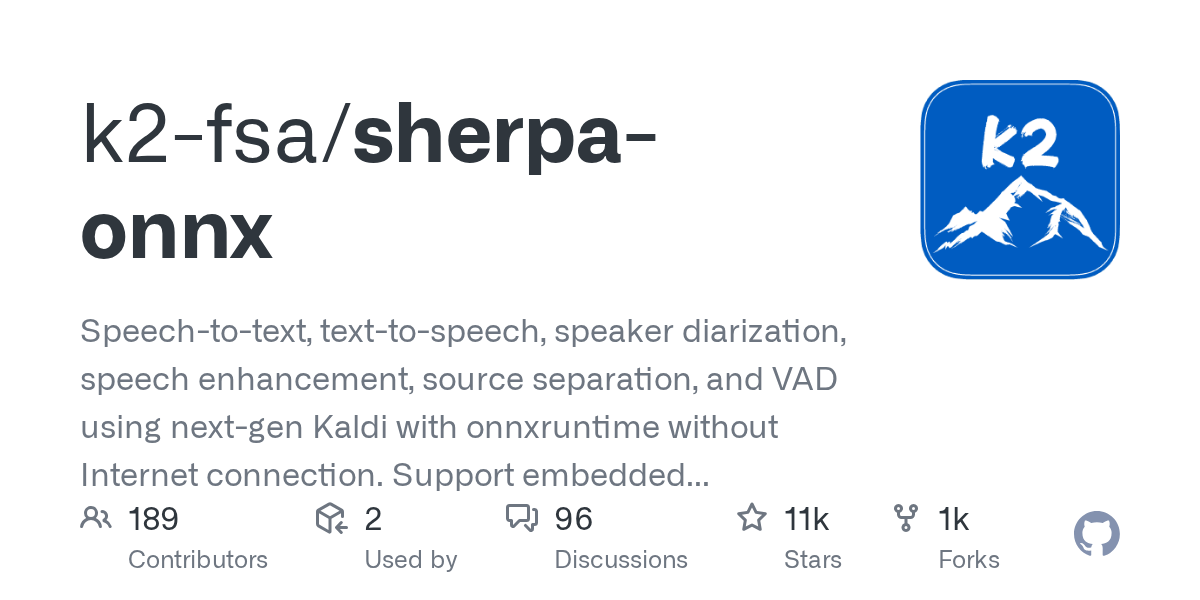 sherpa-onnx: Offline Speech AI for Any Platform and Language