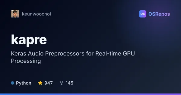 Kapre: Keras Audio Preprocessors for Real-time GPU Processing