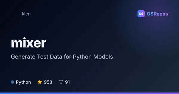 mixer: Generate Test Data for Python Models
