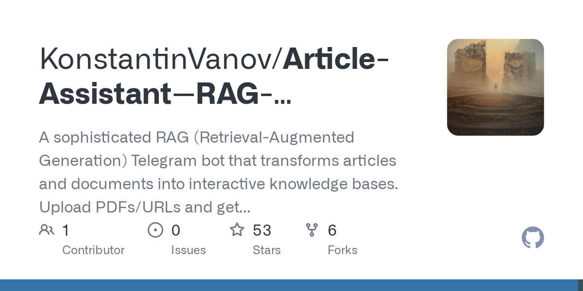 Article-Assistant--RAG-Telegram-Bot: AI-Powered Knowledge Base via Telegram