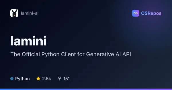 Lamini: The Official Python Client for Generative AI API