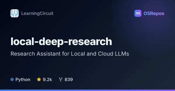 local-deep-research: Research Assistant for Local and Cloud LLMs