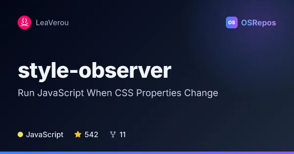 Style Observer: Run JavaScript When CSS Properties Change