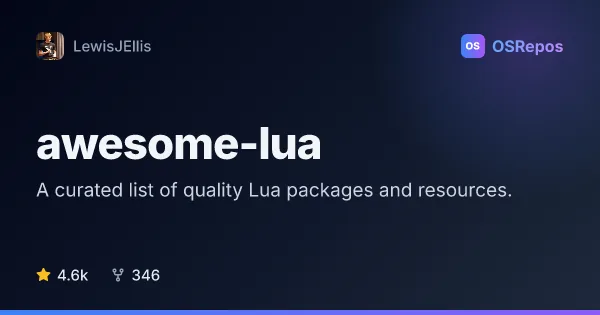 awesome-lua: Discover Lua Packages and Learning Resources