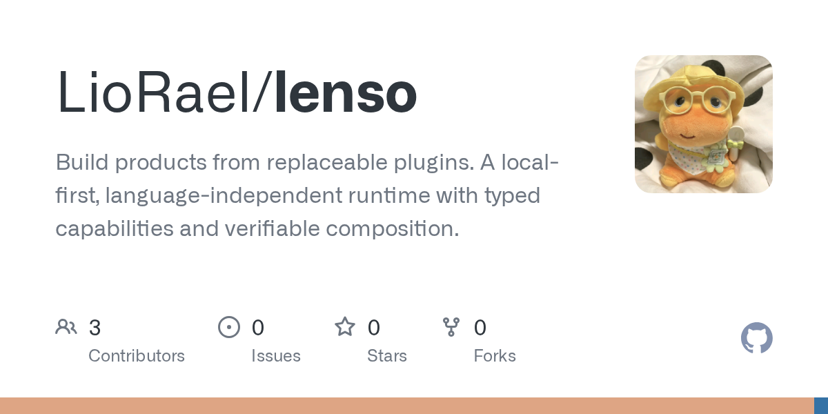Lenso: Build Products with Replaceable Plugins and Typed Capabilities