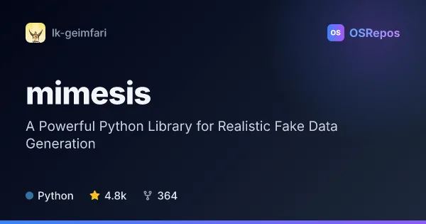 Mimesis: A Powerful Python Library for Realistic Fake Data Generation