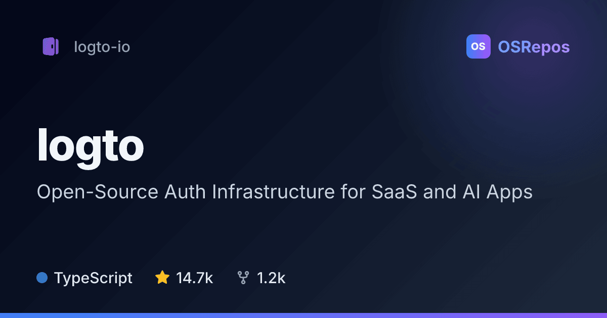 Logto: Open-Source Auth Infrastructure for SaaS and AI Apps