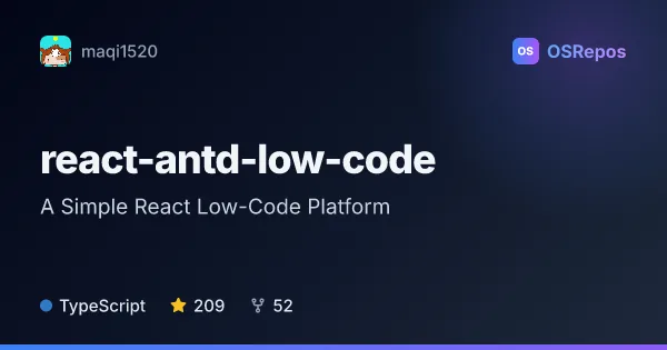 react-antd-low-code: A Simple React Low-Code Platform