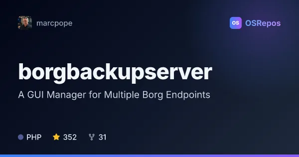 BorgBackupServer: A GUI Manager for Multiple Borg Endpoints
