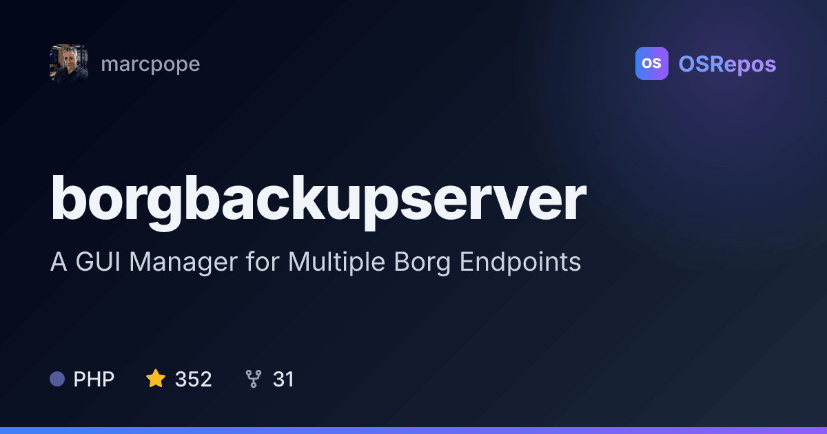 borgbackupserver: Manage Borg Backups Across Endpoints