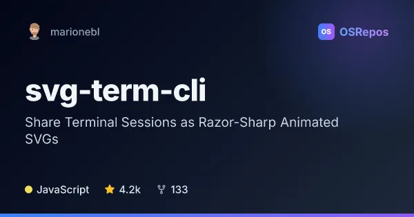 svg-term-cli: Share Terminal Sessions as Animated SVG