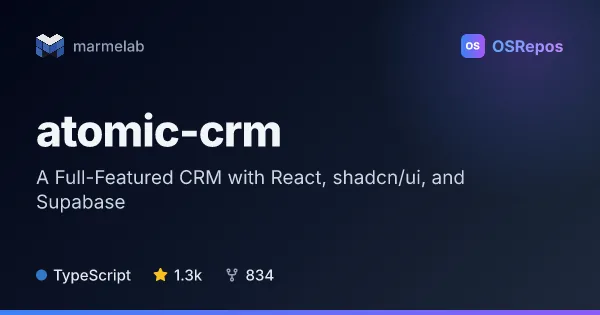 Atomic CRM: A Full-Featured CRM with React, shadcn/ui, and Supabase