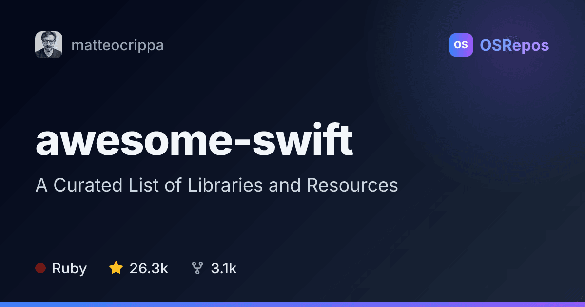 awesome-swift: Discover Swift Libraries and Learning Resources
