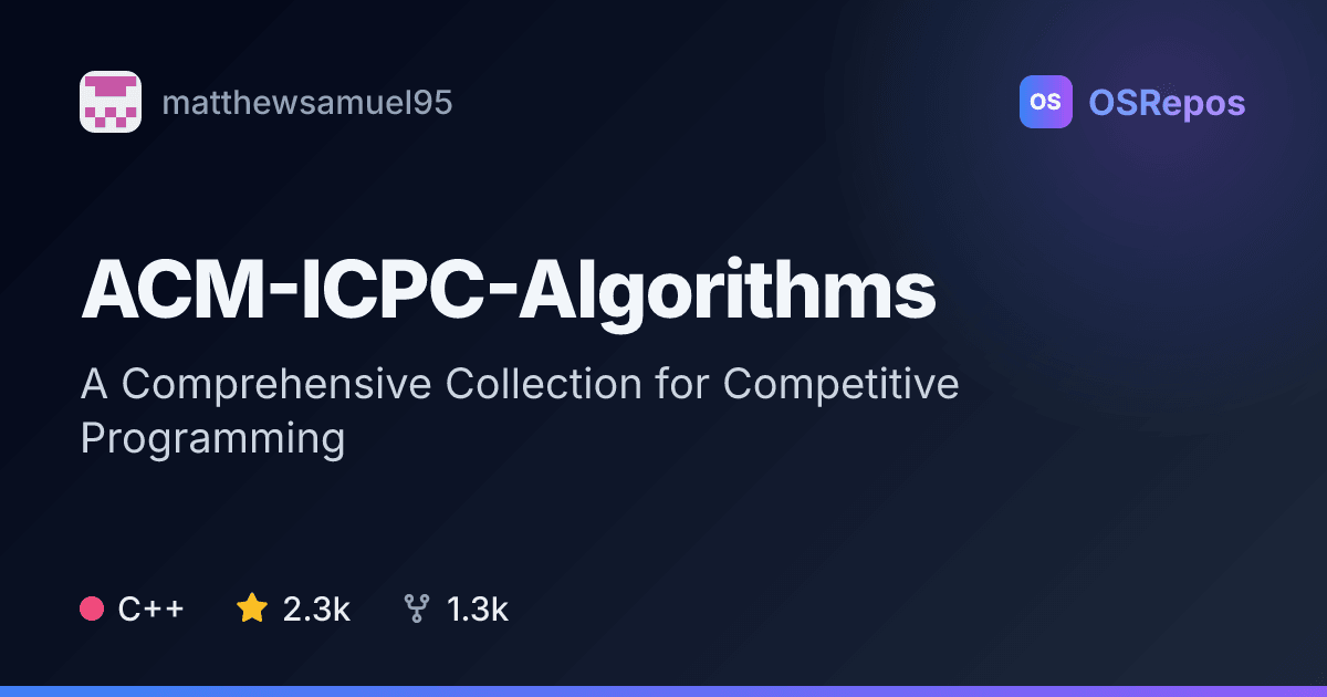 ACM-ICPC-Algorithms: A Comprehensive Collection for Competitive Programming