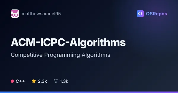 ACM-ICPC-Algorithms: Competitive Programming Algorithms