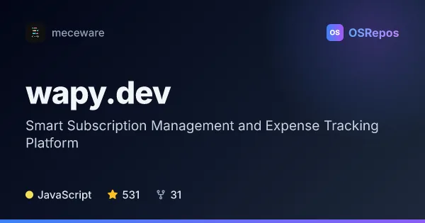 Wapy.dev: Smart Subscription Management and Expense Tracking Platform