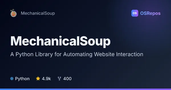 MechanicalSoup: A Python Library for Automating Website Interaction