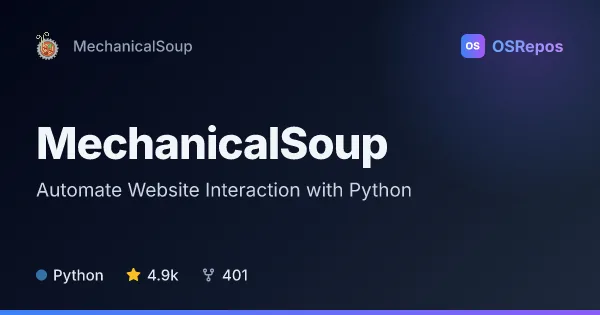MechanicalSoup: Automate Website Interaction with Python