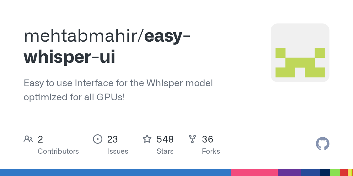 EasyWhisperUI: A Cross-Platform Desktop App for Whisper Model Transcription