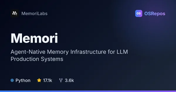 Memori: Agent-Native Memory Infrastructure for LLM Production Systems
