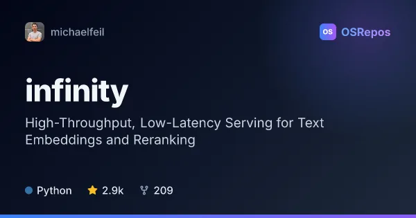 infinity: Serve Embedding and Reranking Models via API