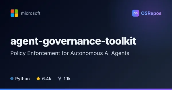 Agent Governance Toolkit: Policy Enforcement for Autonomous AI Agents