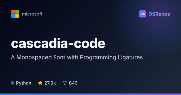 cascadia-code: A Monospaced Font for Coding