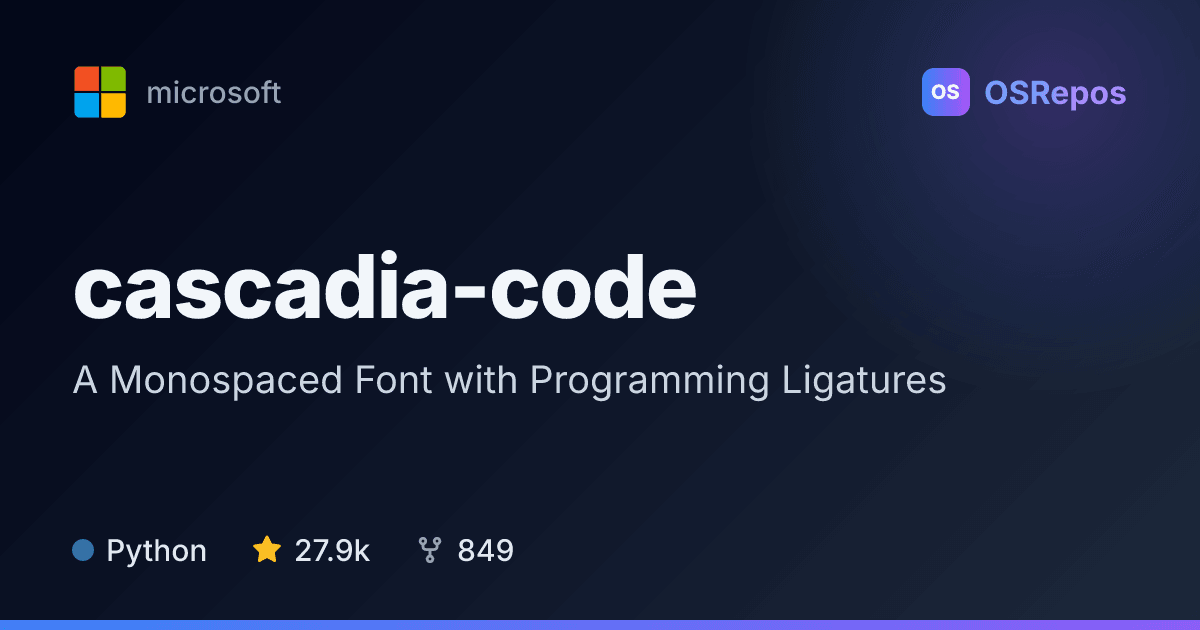 cascadia-code: A Monospaced Font for Coding