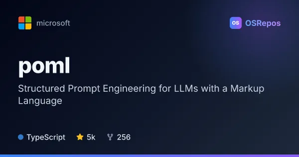 POML: Structured Prompt Engineering for LLMs with a Markup Language