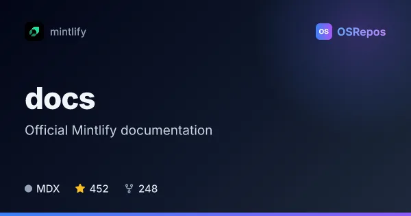 Mintlify Docs, Official Documentation for Mintlify Projects