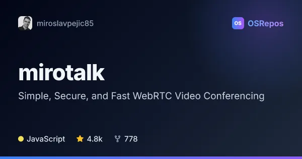 MiroTalk P2P: Simple, Secure, and Fast WebRTC Video Conferencing